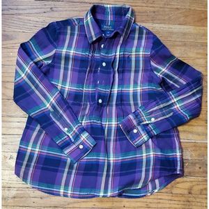 Ralph Lauren Girls Plaid Top